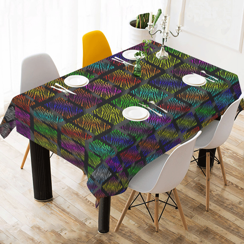 Ripped SpaceTime Stripes Collection Cotton Linen Tablecloth 60" x 90"