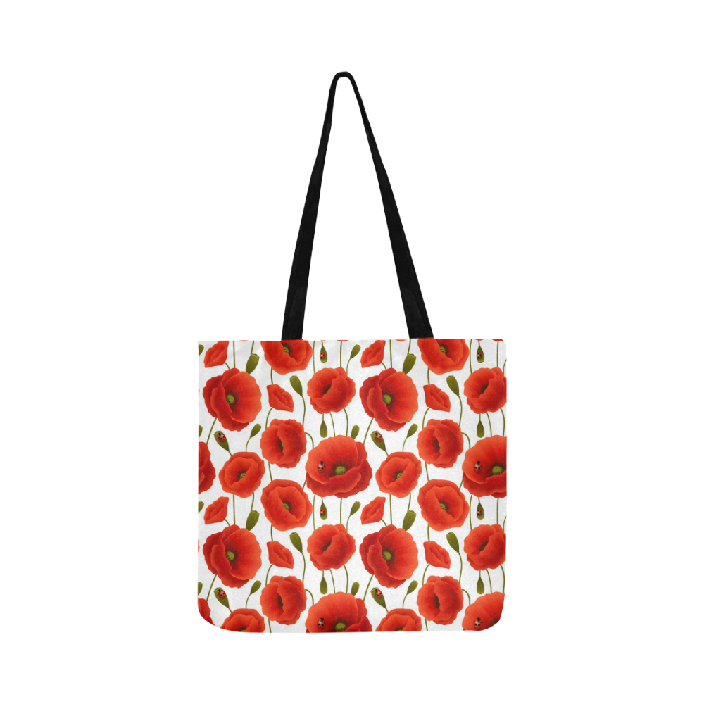 Poppy Pattern Reusable Shopping Bag Model 1660 (Two sides)