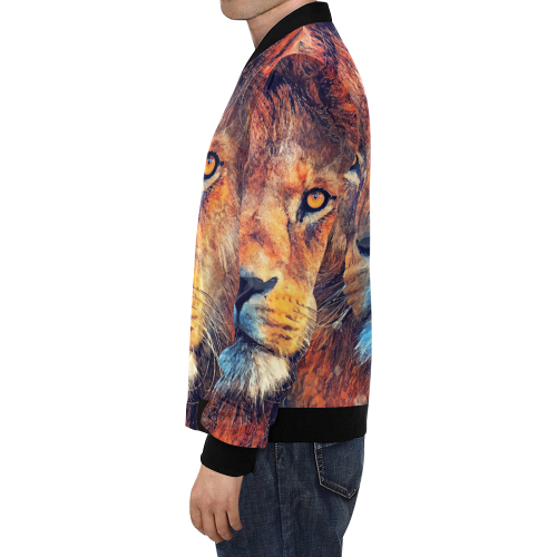 lion art #lion #animals #cat All Over Print Bomber Jacket for Men/Large Size (Model H19)