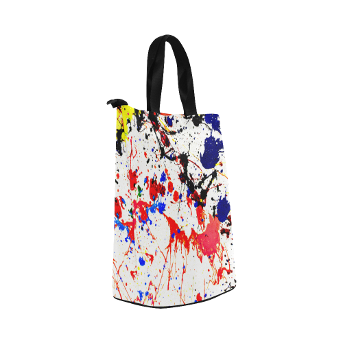 Blue & Red Paint Splatter Nylon Lunch Tote Bag (Model 1670)