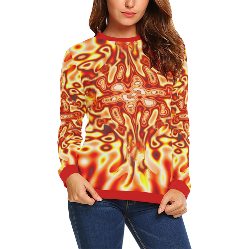 Infected All Over Print Crewneck Sweatshirt for Women (Model H18)