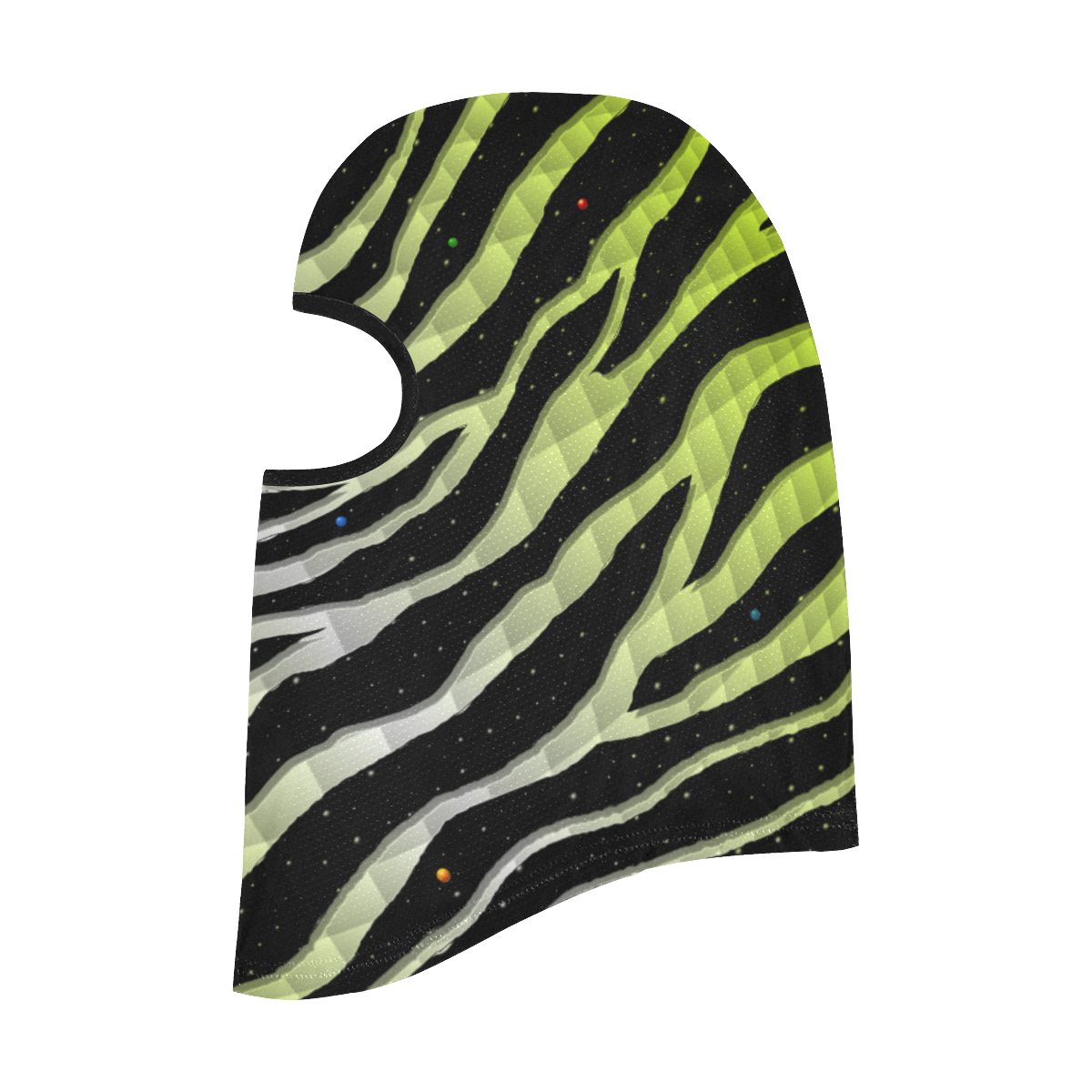 Ripped SpaceTime Stripes - Lime Yellow/White All Over Print Balaclava