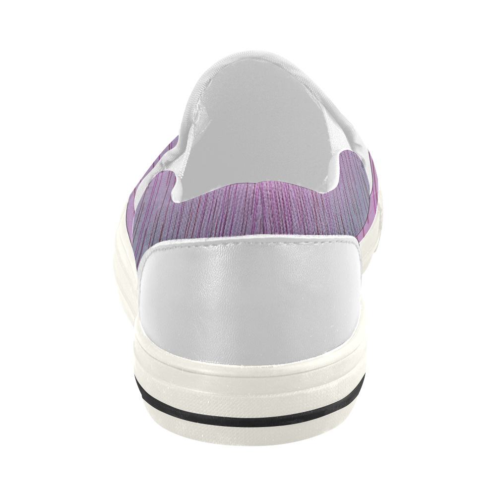 Design shoes pink lines Women's Slip-on Canvas Shoes (Model 019)