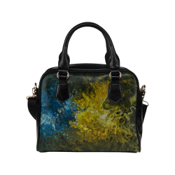 Alien Swirl Yellow Blue Shoulder-Handbag Shoulder Handbag (Model 1634)