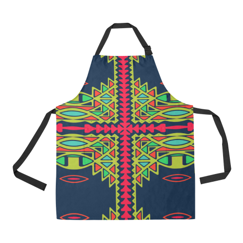 Distorted shapes on a blue background All Over Print Apron
