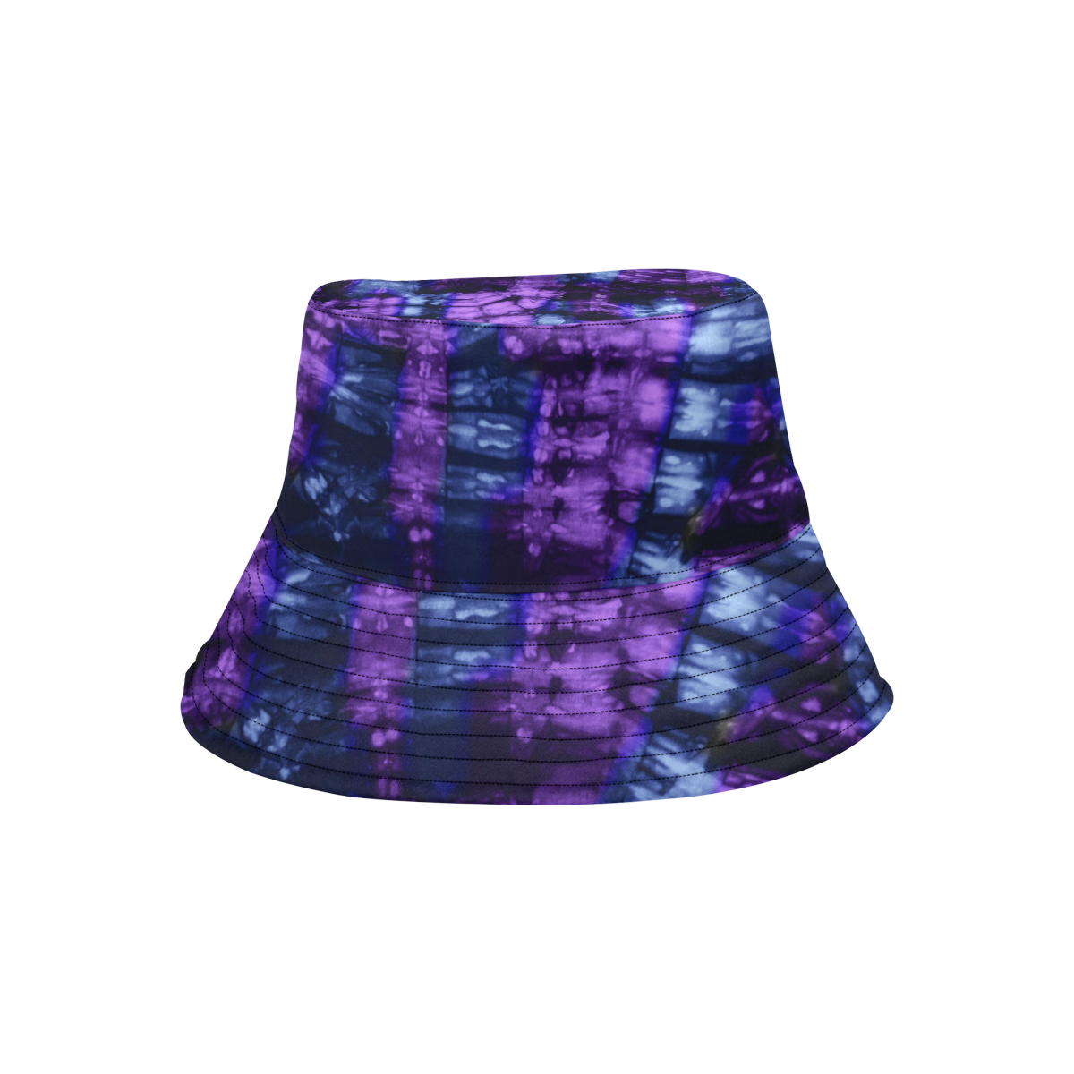 Purple Blue Shibori Tie Dye All Over Print Bucket Hat