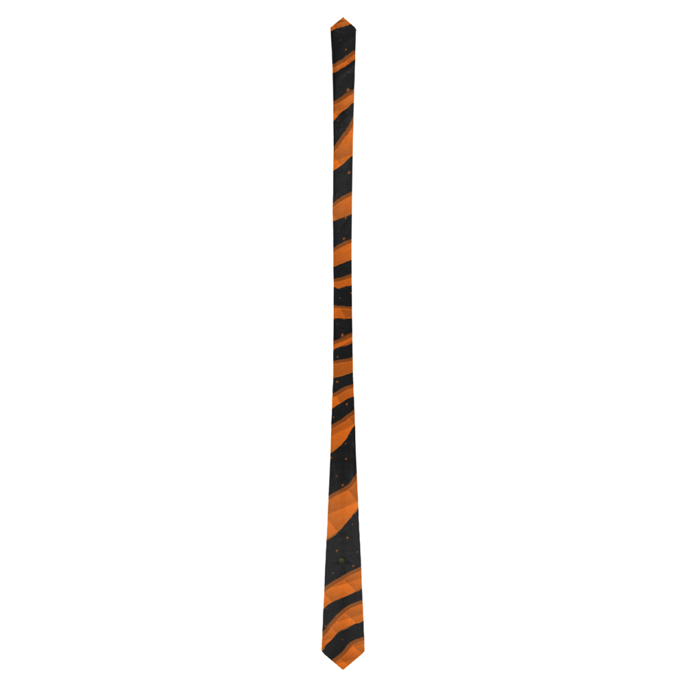 Ripped SpaceTime Stripes - Orange Classic Necktie (Two Sides)