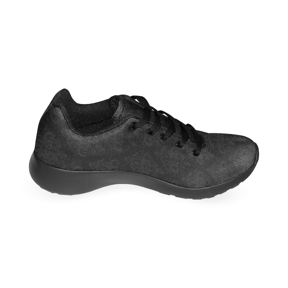 Black on Black Pattern Men’s Running Shoes (Model 020)
