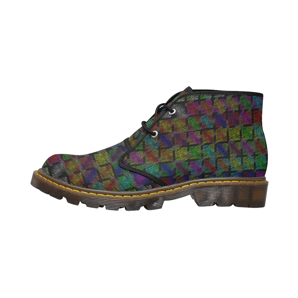 Ripped SpaceTime Stripes Collection Men's Canvas Chukka Boots (Model 2402-1)