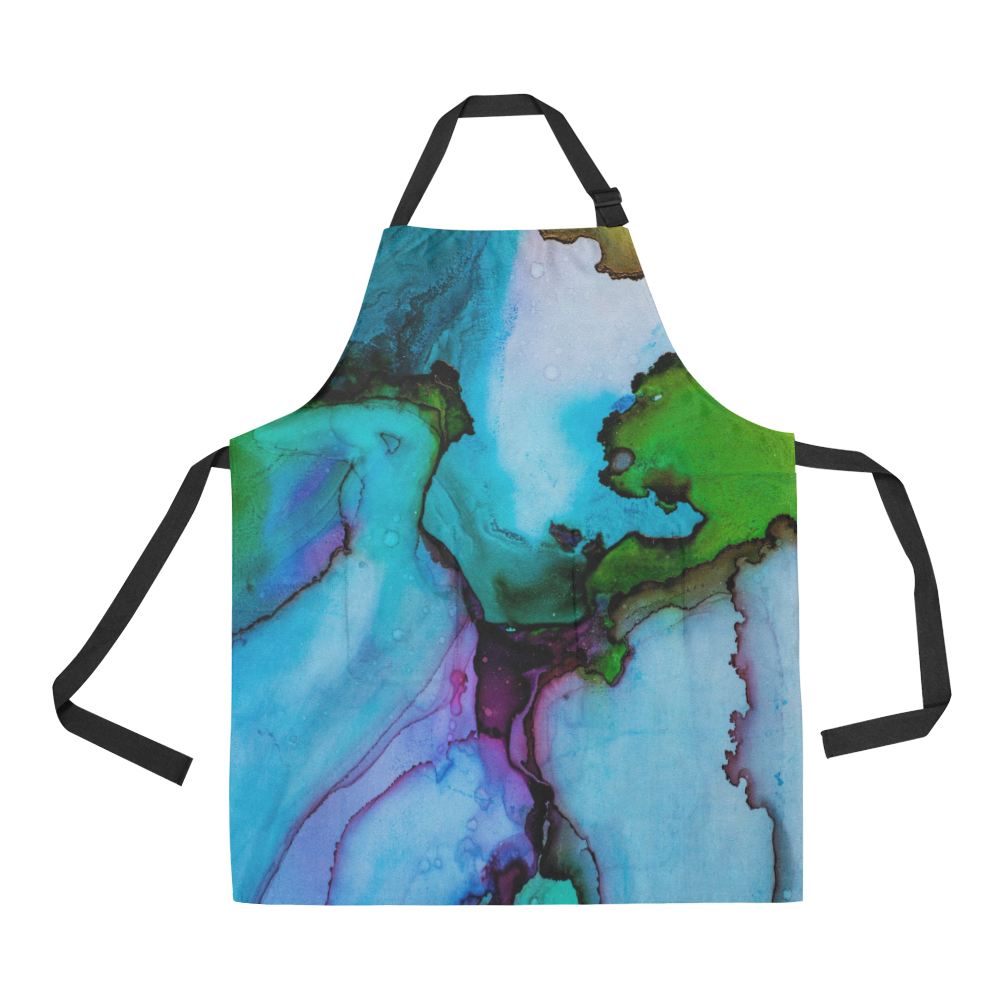 Blue green ink All Over Print Apron