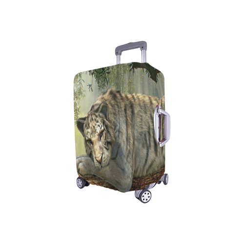 White Tiger Luggage Cover/Small 18"-21"