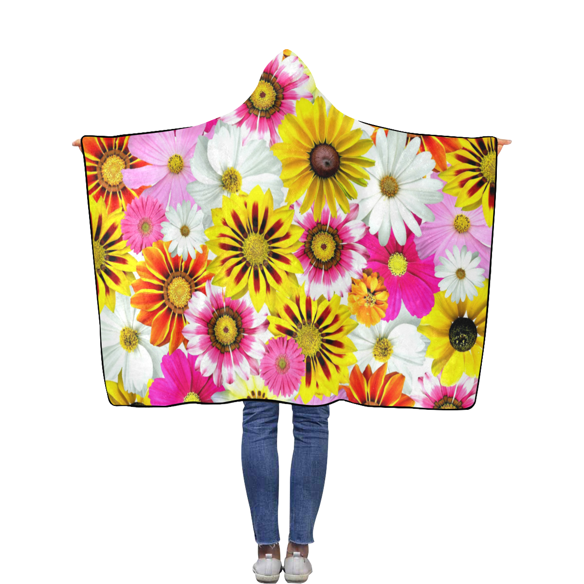 Spring Time Flowers 1 Flannel Hooded Blanket 40''x50''