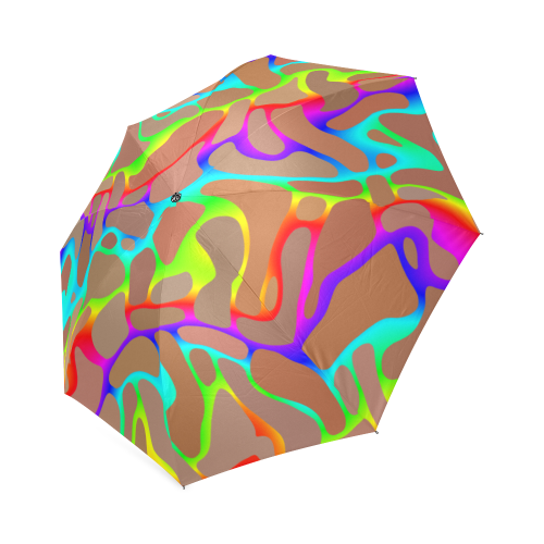 Colorful wavy shapes Foldable Umbrella (Model U01)