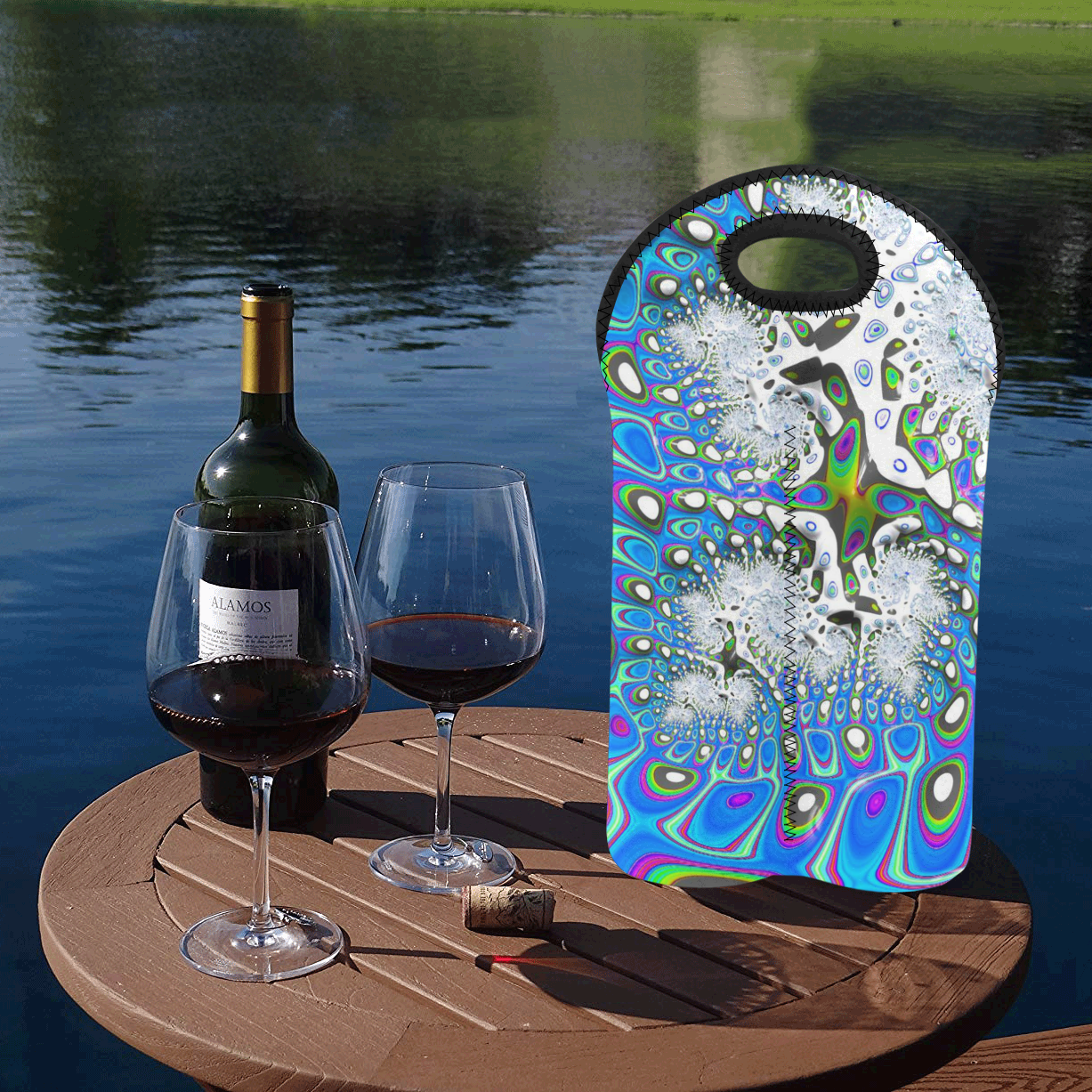fractal fantasy 717B by JamColors 2-Bottle Neoprene Wine Bag