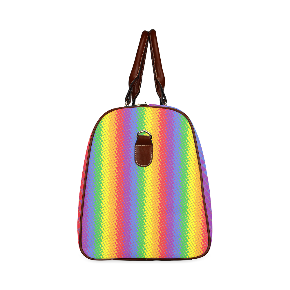 Rainbow Pattern by K.Merske Waterproof Travel Bag/Large (Model 1639)