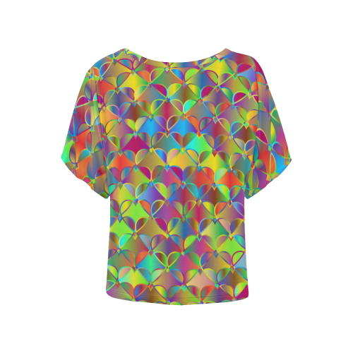 Hearts20160601 Women's Batwing-Sleeved Blouse T shirt (Model T44)