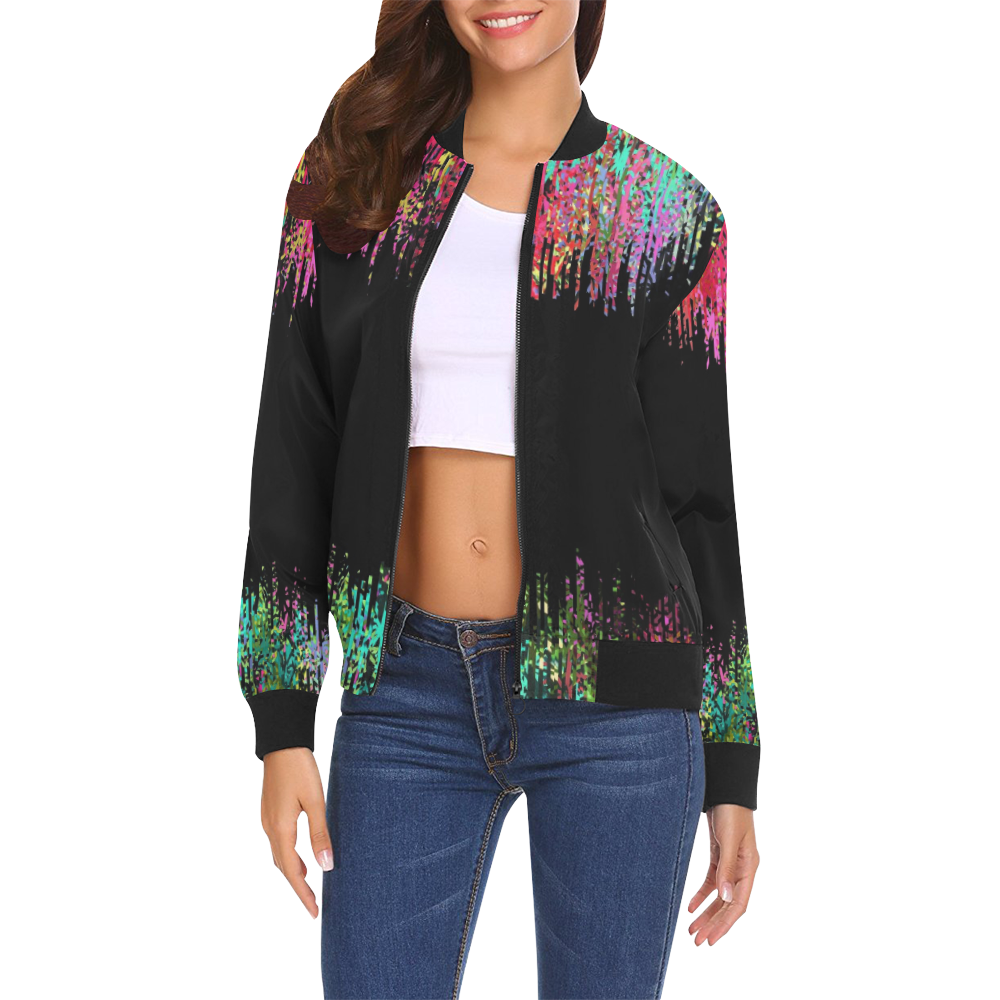 Colors of Dream by Nico Bielow All Over Print Bomber Jacket for Women (Model H19)