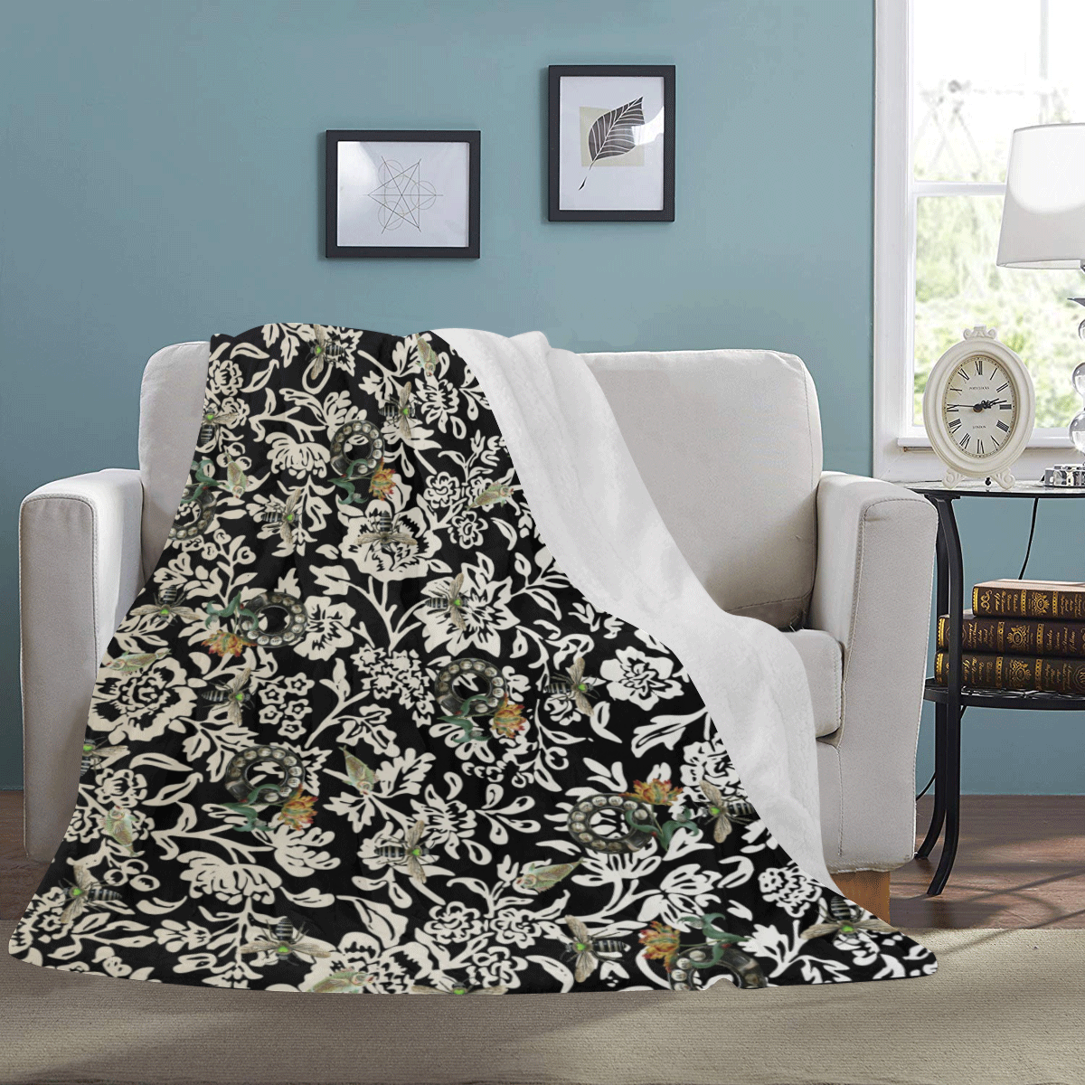 Just Bees and Dials and Fish and Tulips Ultra-Soft Micro Fleece Blanket 60"x80"