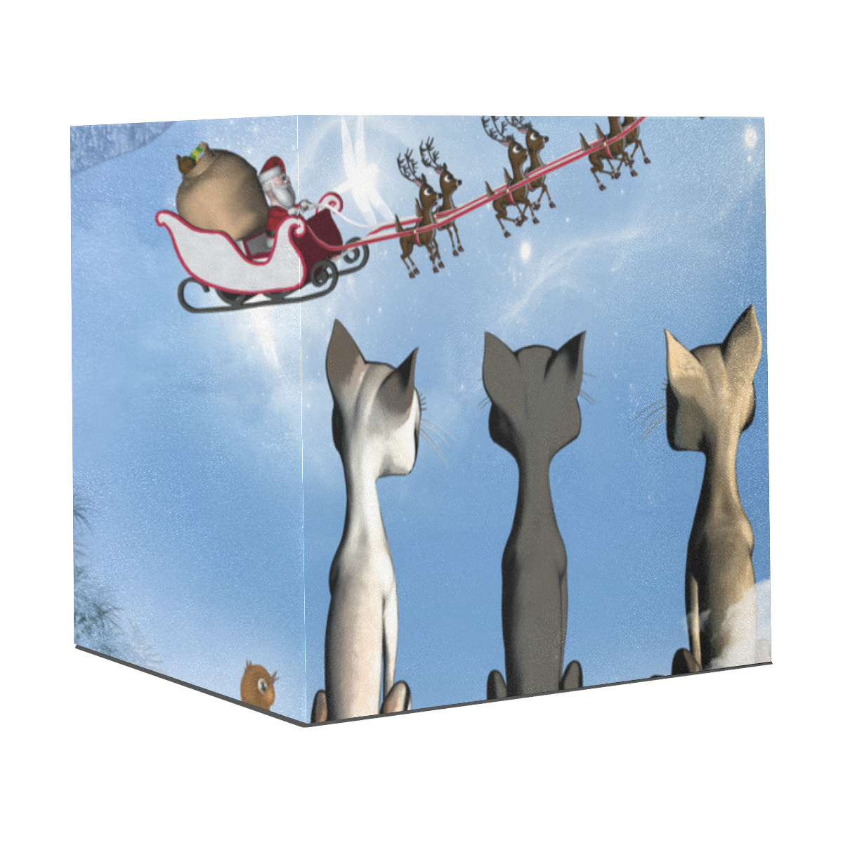 Christmas, cute cats and Santa Claus Gift Wrapping Paper 58"x 23" (5 Rolls)