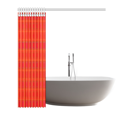 Red orange multicolored multiple squares Shower Curtain 66"x72"