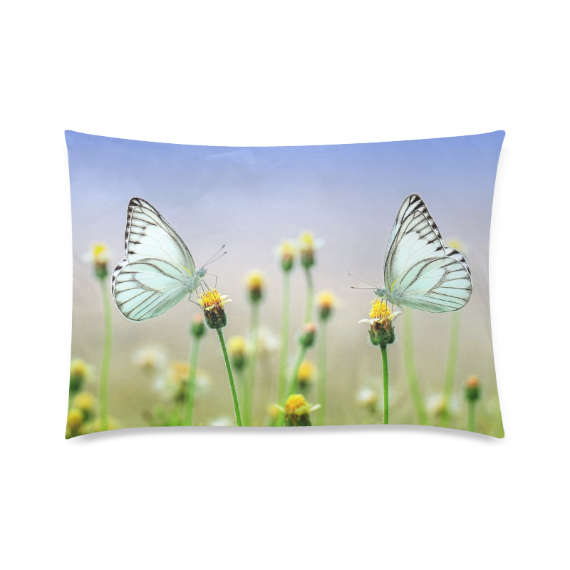 butterfly Custom Zippered Pillow Case 20"x30"(Twin Sides)