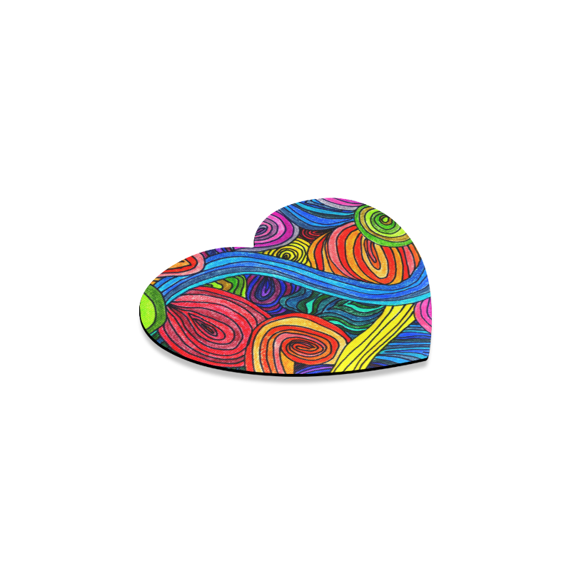 Psychedelic Lines Heart Coaster