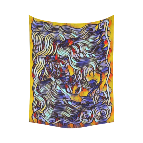 Cosmic Unicorn Blacklight Rave Splash Art Cotton Linen Wall Tapestry 60"x 80"