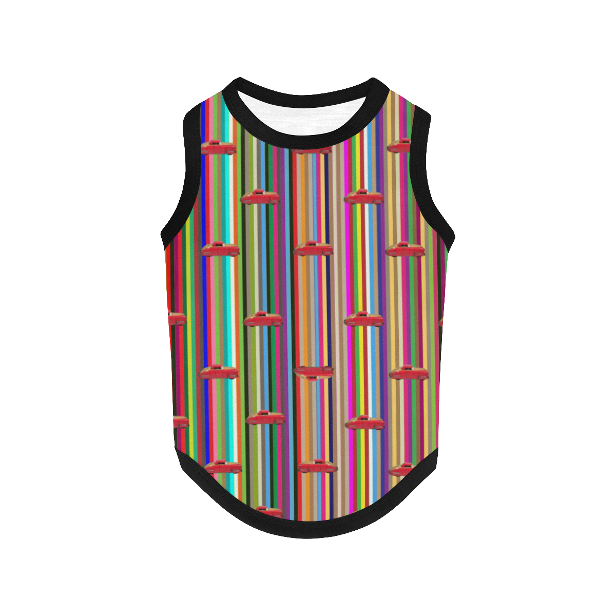 Stripes n Cars All Over Print Pet Tank Top