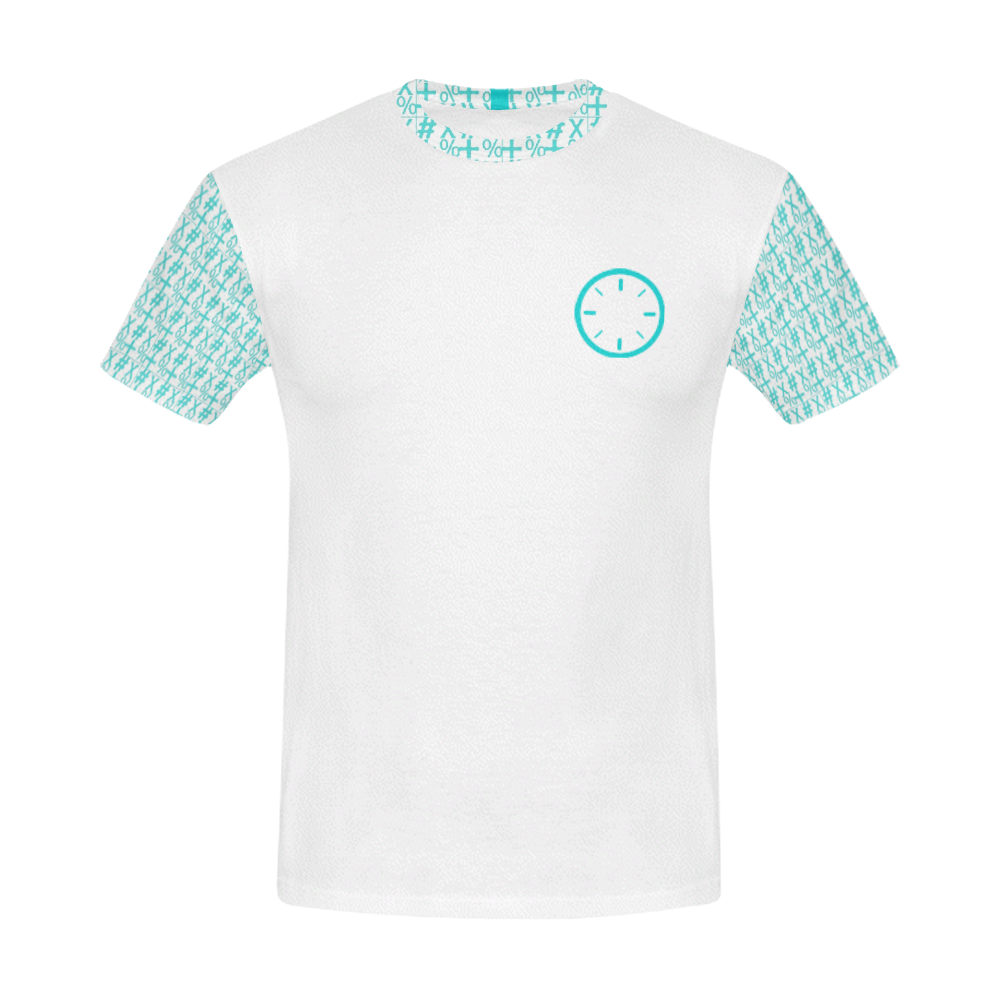 NUMBERS Collection Symbols Circle + x Teal Green All Over Print T-Shirt for Men (USA Size) (Model T40)
