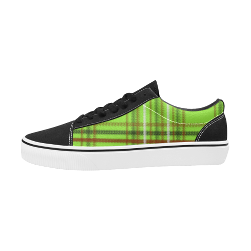UGLY Tartan Lime Men's Low Top Skateboarding Shoes (Model E001-2)