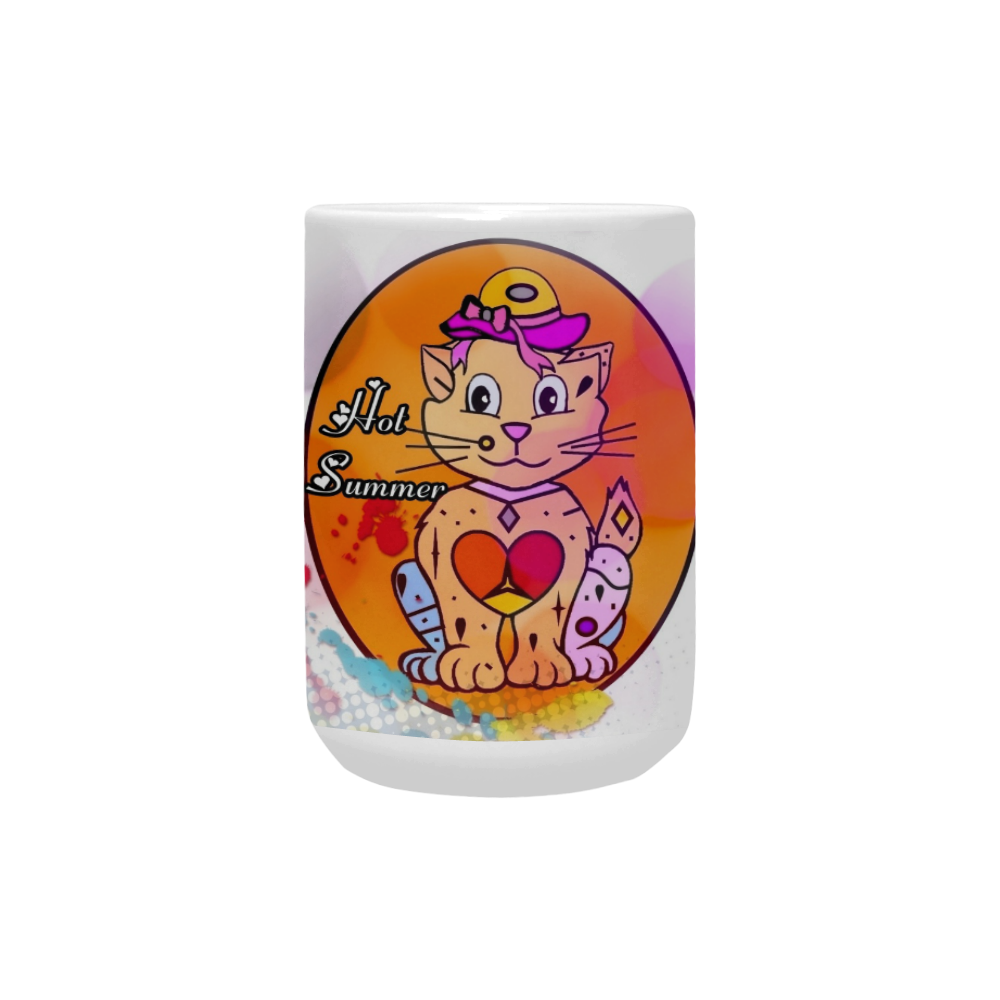 Hot Summer Cat by Popart Lover Custom Ceramic Mug (15OZ)