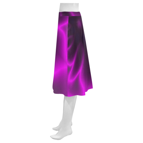 Purple Blossom Mnemosyne Women's Crepe Skirt (Model D16)