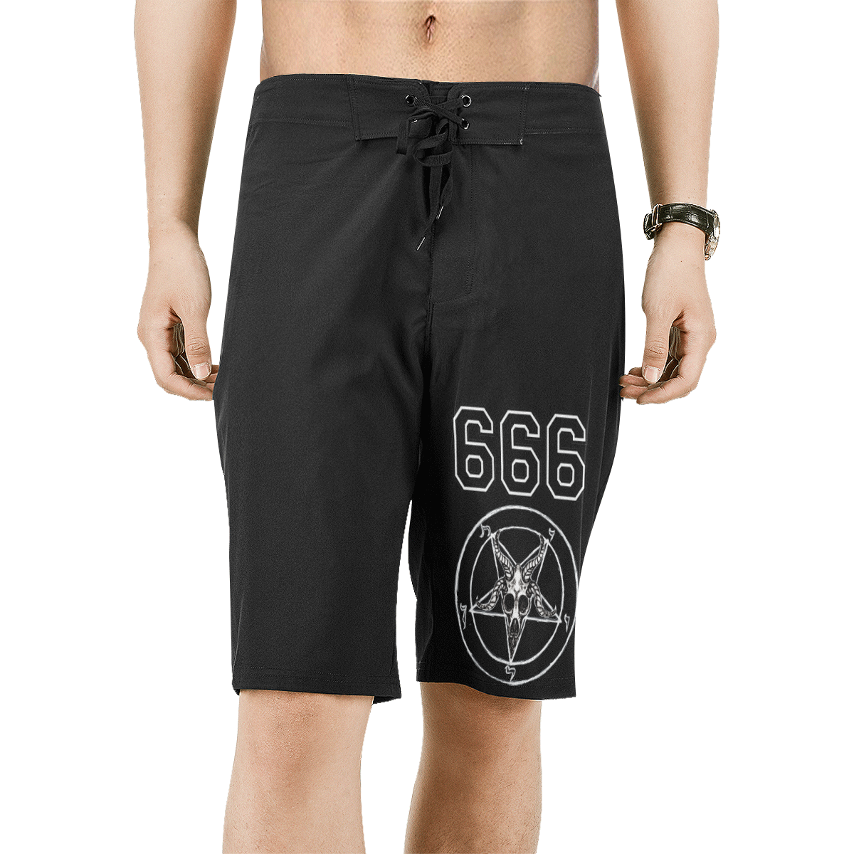 666baphomet Men's All Over Print Board Shorts (Model L16)