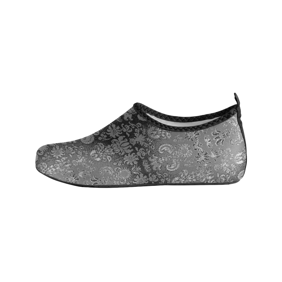 Damask Black Vintage Men's Slip-On Water Shoes (Model 056)