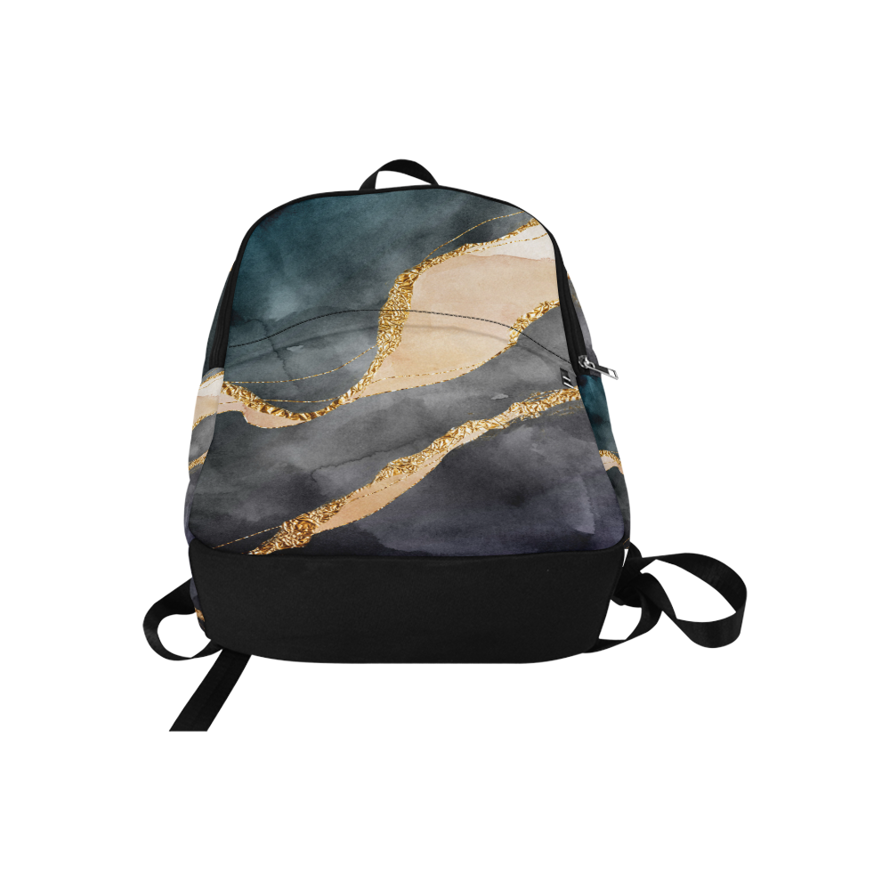 black and gold Fabric Backpack for Adult (Model 1659)