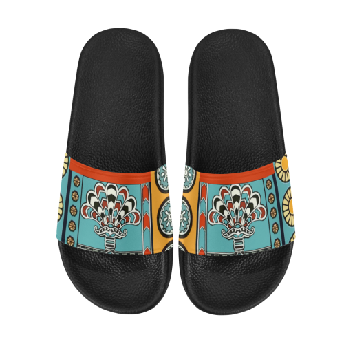 Assyrian Folk Art Men's Slide Sandals (Model 057)