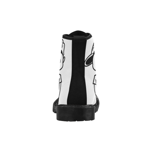 White YFMT boots Martin Boots for Men (Black) (Model 1203H)