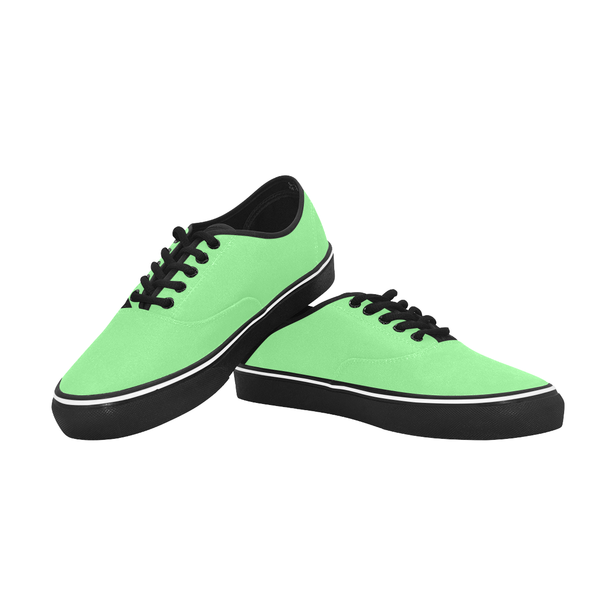 color light green Classic Men's Canvas Low Top Shoes (Model E001-4)