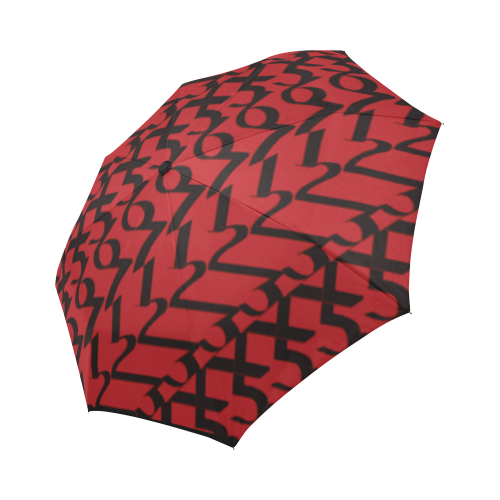 NUMBERS Collection 1234567 Original Red/Black Auto-Foldable Umbrella (Model U04)