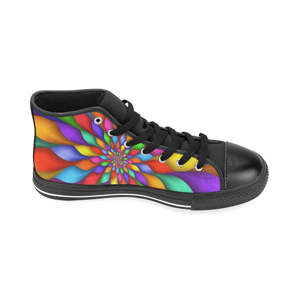 RAINBOW SKITTLES High Top Canvas Shoes for Kid (Model 017)