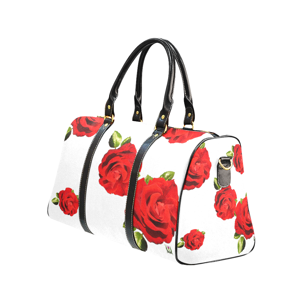 Fairlings Delight's Floral Luxury Collection- Red Rose Waterproof Travel Bag/Large 53086d New Waterproof Travel Bag/Large (Model 1639)
