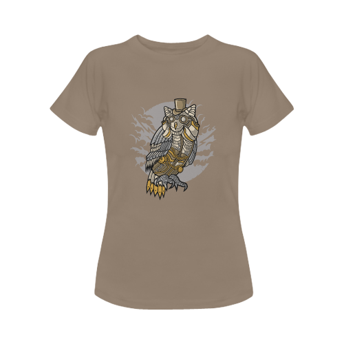 Retro Futurism Steampunk Electic World Owl 2 Women's Classic T-Shirt (Model T17）