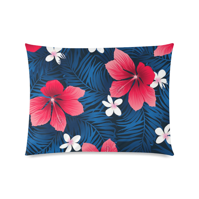 Hibiscus Flowers V1 1 Custom Zippered Pillow Case 20"x26"(Twin Sides)