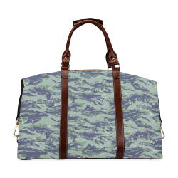 Jungle Tiger Stripe Green Camouflage Classic Travel Bag (Model 1643) Remake
