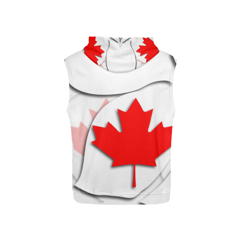 Flag of Canada All Over Print Sleeveless Hoodie for Kid (Model H15)