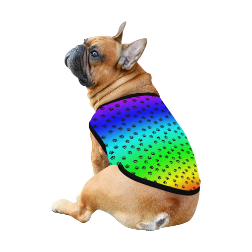 rainbow with black paws All Over Print Pet Tank Top