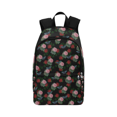 dark floral butterfly black Fabric Backpack for Adult (Model 1659)