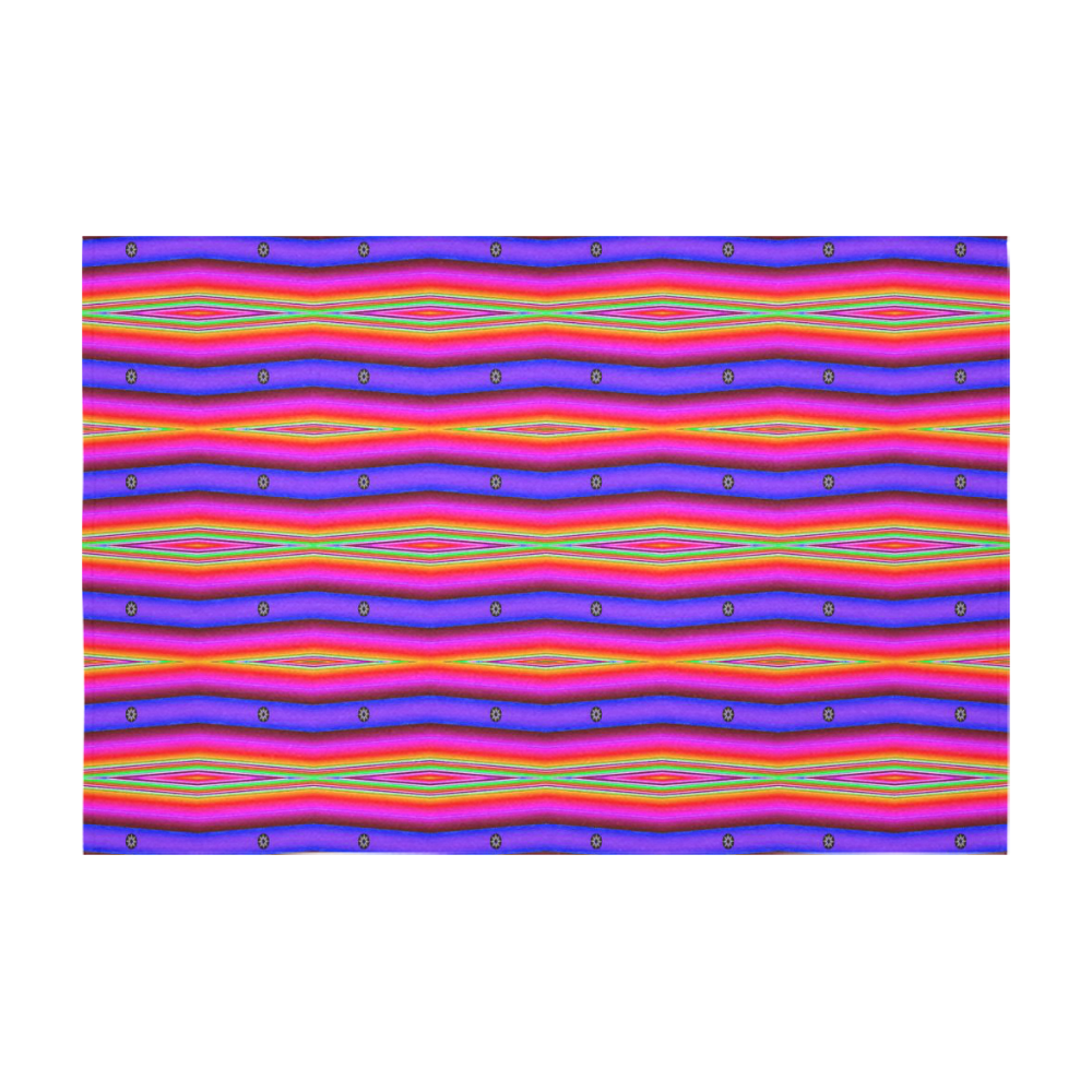 Bright Pink Purple Stripe Abstract Pattern Cotton Linen Tablecloth 60" x 90"