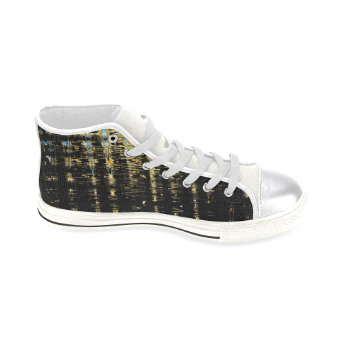 Abstract Women's Classic High Top Canvas Shoes (Model 017)