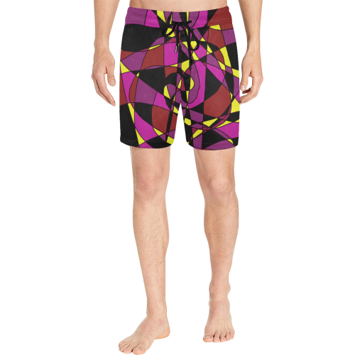 Multicolor Abstract Design S2020 Men's Mid-Length Swim Shorts (Model L39)